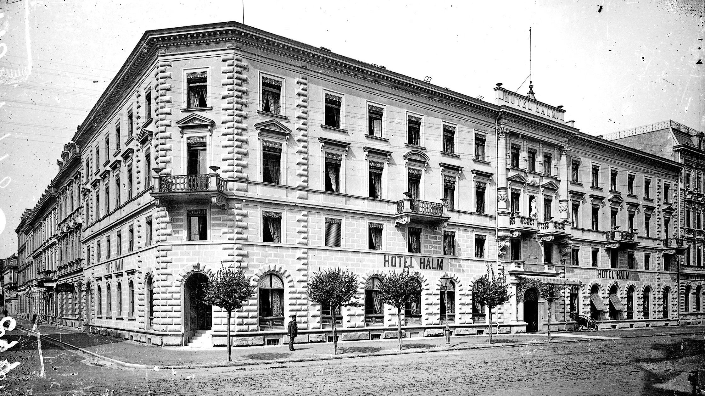 Hotel entrance in 1874