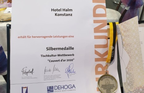 Urkunde des Tischkultur-Wettbewerbs 2020