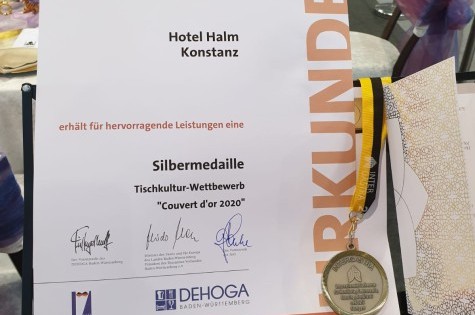Urkunde des Tischkultur-Wettbewerbs 2020