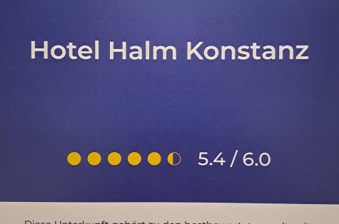 Zertifikat Holiday Check 24 mit 5,4 Punkten von 6