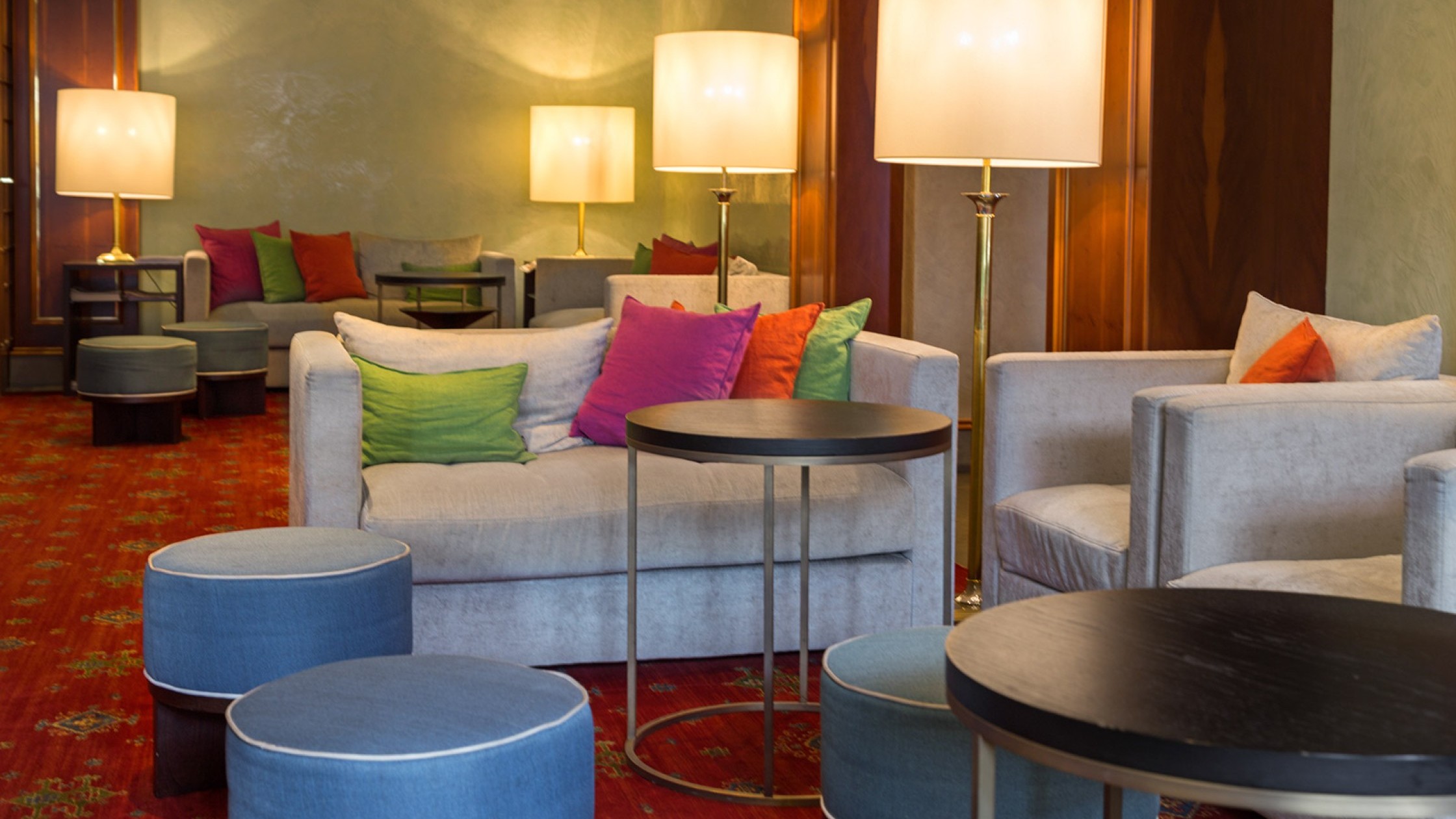 Lounge in the cozy glow of light at dusk.