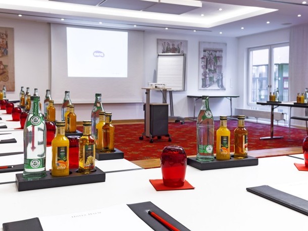 Elegantly set tables in the Reichenau and Mainau rooms at Hotel Halm Constance