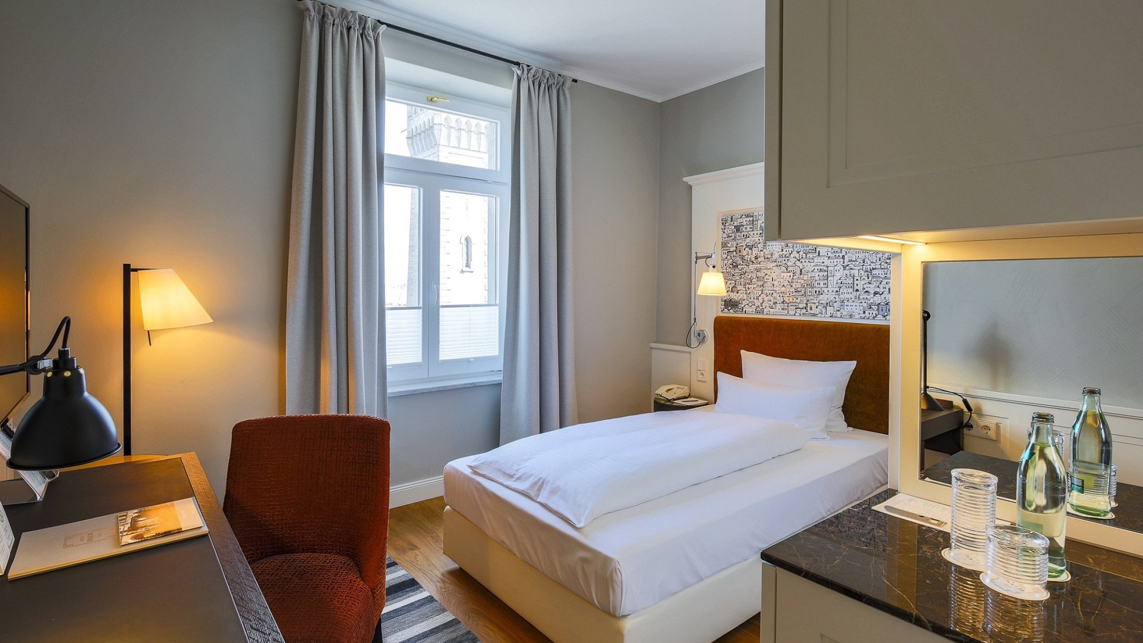 The Superior Single Room at Hotel Halm Constance combines stylish design with modern comfort