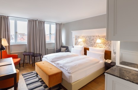 uperior double room at Hotel Halm Constance with elegant design and modern amenities.