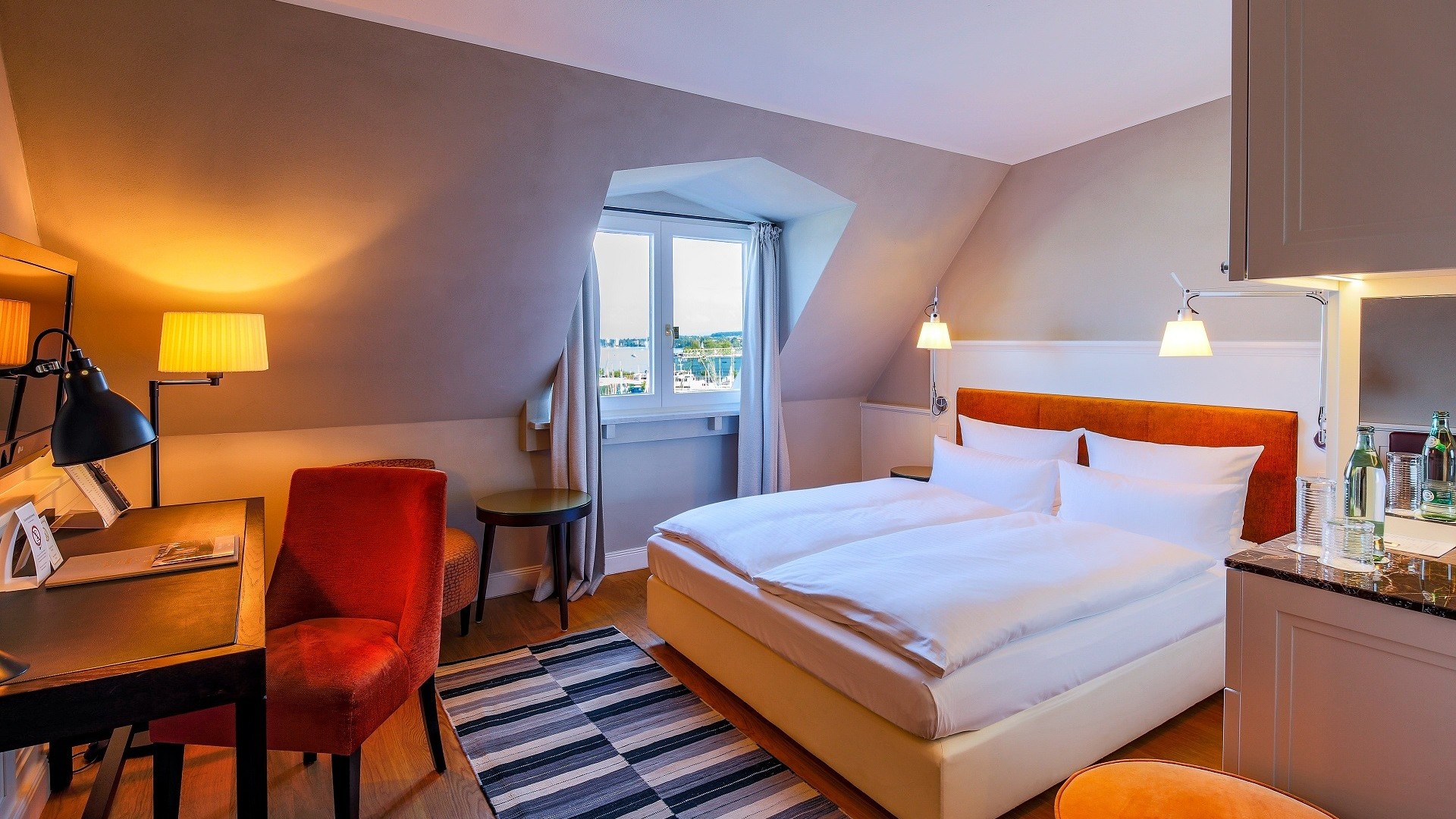 uperior double room at Hotel Halm Constance with elegant design and modern amenities with Lake View